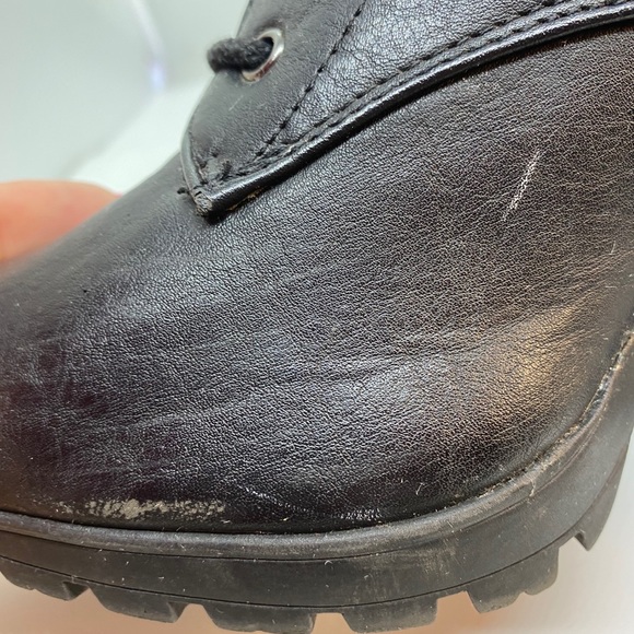 Black leather high heel boots - Picture 3 of 4